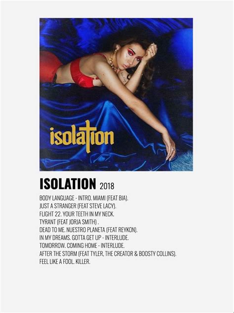 Isolation Kali Uchis Minimalist Music Music Poster Minimalist Poster