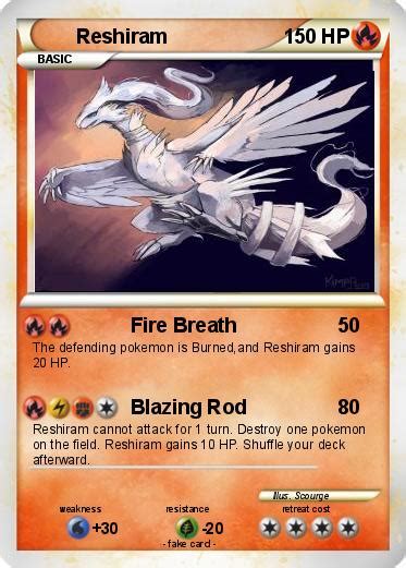 It is the mascot for pokémon black. Pokémon Reshiram 222 222 - Fire Breath - My Pokemon Card