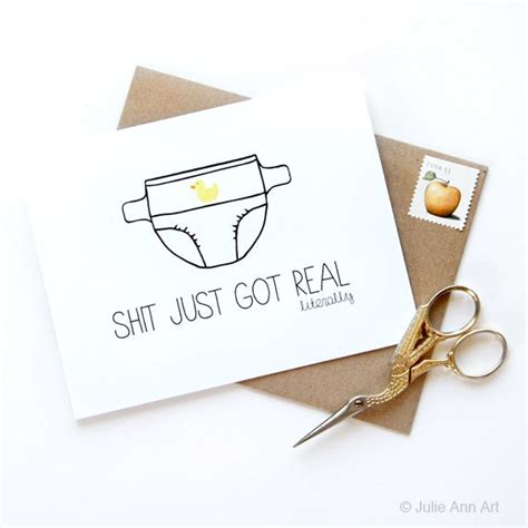 Funny New Baby Card New Baby Announcement By Julieannart On Etsy