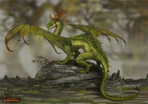 Total War Warhammer Concept Art Forest Dragon By Telthona On Deviantart