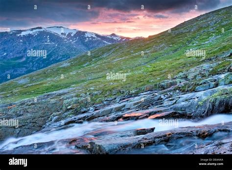 Mountain Stream In Blakkådal Blakkadal Valley Saltfjellet Svartisen