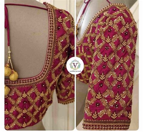 Blouses For Indian Ethnic Sarees With Intricate Zardozi Embroidery