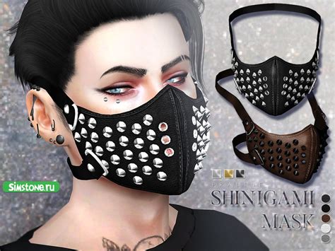 Кожаная маска с шипами Shinigami Mask от Pralinesims Simstone