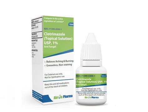 Clotrimazole Topical Solution Usp 1 10ml Antifungal By Akron Pharma