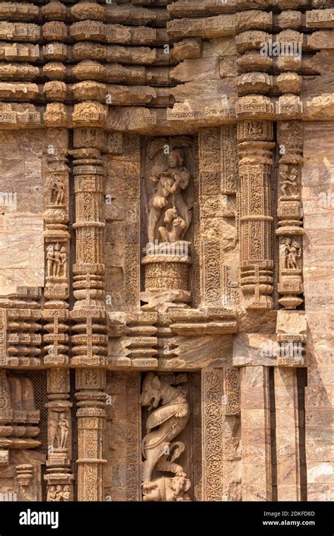 Intricate Sculptures Stone Carving On The Walls Of The Ancient Hindu