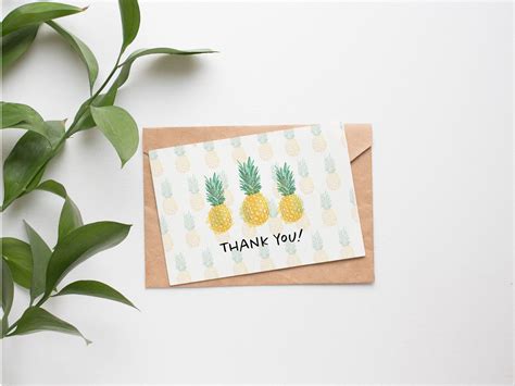 Summer Party Thank You Cards Etsy Thank You Cards Pineapple