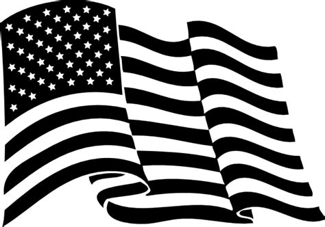American flag black and white clipart 2 - WikiClipArt png image