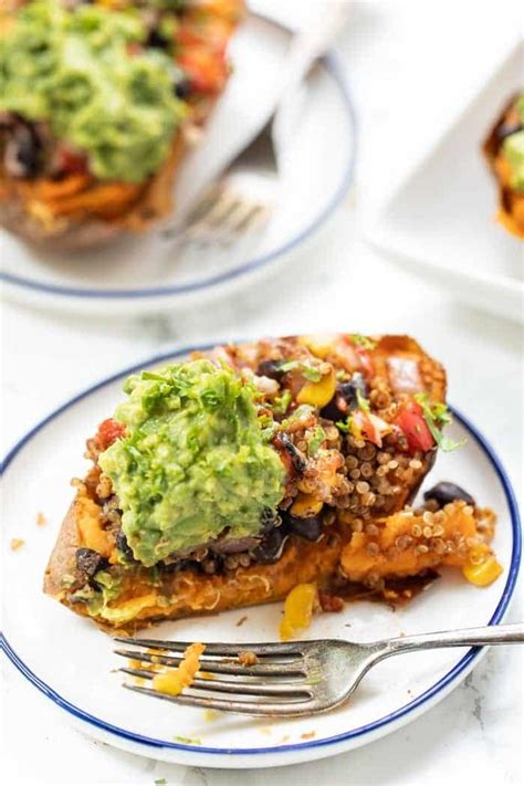 This simple mexican stuffed sweet potato recipe is the most delicious sweet potato recipe ever! Mexican Quinoa Stuffed Sweet Potatoes - Simply Quinoa