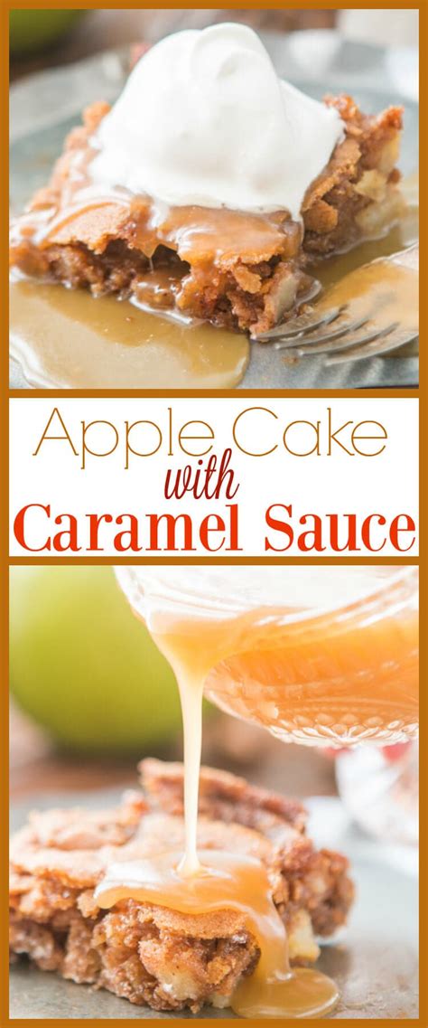 Apple Cake With Caramel Sauce Recipe Oh Sweet Basil