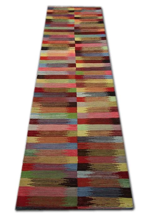 Tidal modern strie' gray/blue 2'x8' runner rug by jonathan y. Modern Stripped Kilim Runner Qashqai Design, Geometrical Carpet Runner Stair Rug For Sale at 1stdibs