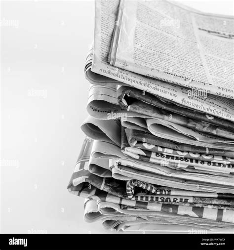 Black And White Stack Of Newspaper Stock Photo Alamy