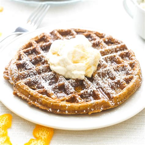 Gingerbread Waffles With Orange Whipped Cream Kitschen Cat
