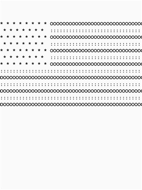 Black Text US Flag Ascii Art T Shirt For Sale By Joehx Redbubble