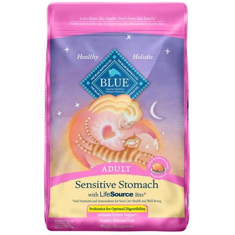 Blue Buffalo Sensitive Stomach Natural Adult Dry Cat Food Chicken And Brown Rice 10 Lb Walmart