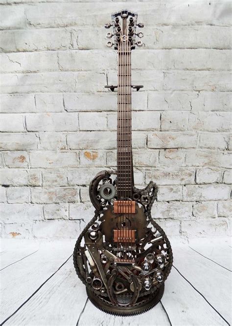 Metal Guitar Sculpture Les Paul Full Size Sold Example Of Etsy In