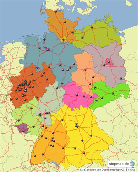 Stepmap Die 100 Größten Städte Deutschlands Landkarte Für Deutschland