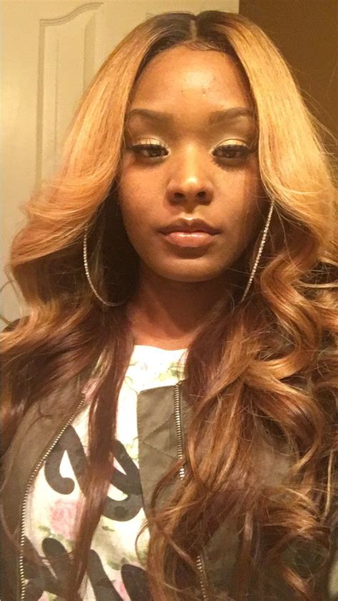 Honey Blonde And Brown Color 💎 Middle Part Wig Middle Part Sewin