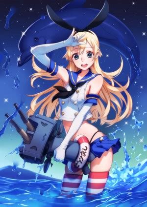 1201623 Blonde Kantai Collection Anime Girls Water Shimakaze