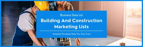 Building And Construction Marketing Lists Business Data List Buy