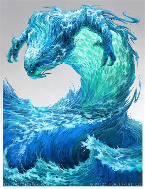 Water Elemental Pathfinder Fantasy Creatures Art Fantasy Creatures