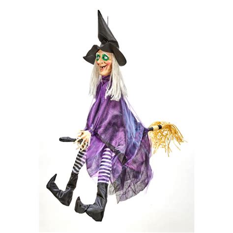 36 In Animated Hanging Witch Halloween Prop With Kicking Legs 4366