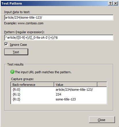 Testing Rewrite Rule Patterns The Official Microsoft Iis Site