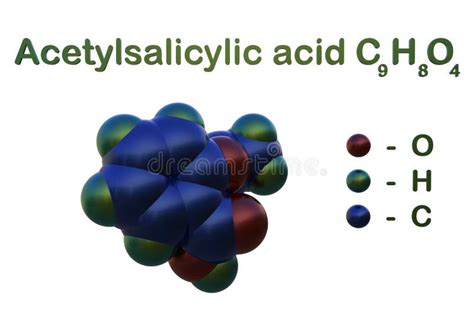 F Rmula Qu Mica Estructural Y Modelo Molecular De Cido Acetilsalic Lico O Aspirina Un