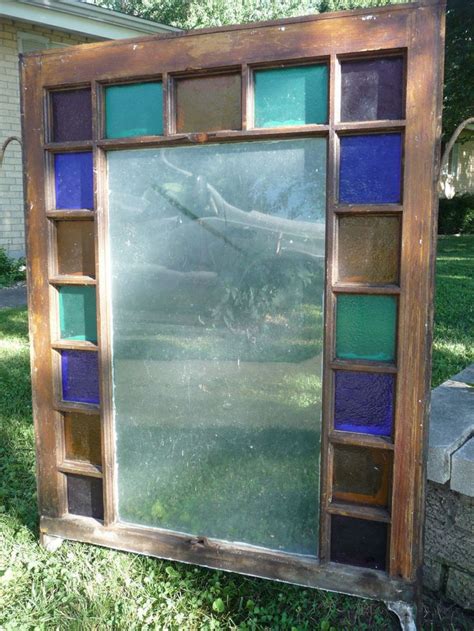Antique Stained Glass Window Sash Circa 1890 Queen Anne Architectural Salvage Architectural