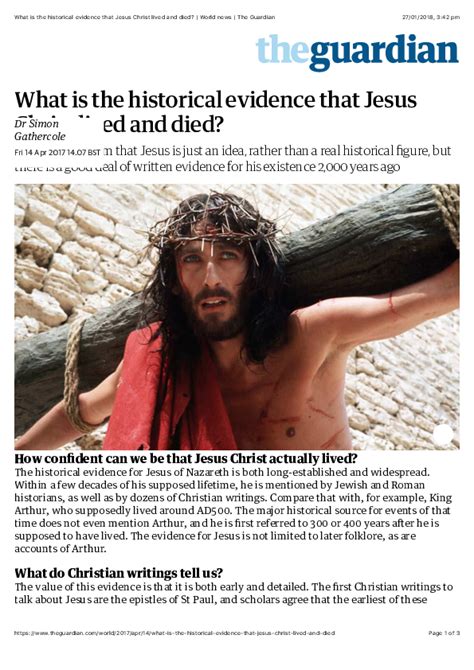 pdf what is the historical evidence that jesus christ lived and died guardian 2017 simon