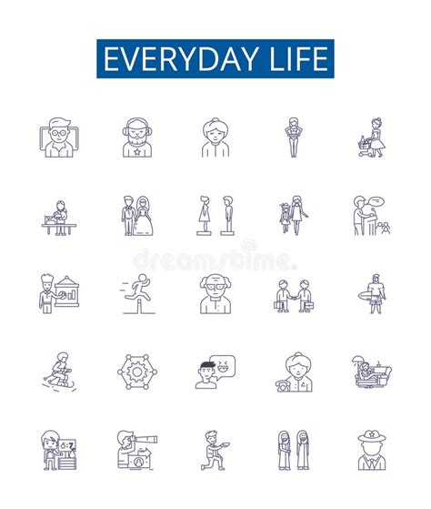 Everyday Life Line Icons Signs Set Design Collection Of