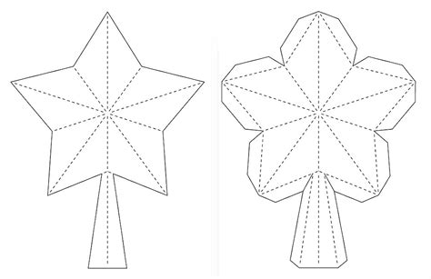 3d Paper Star For Xmas Tree Topper Free Svg Dxf Pdf