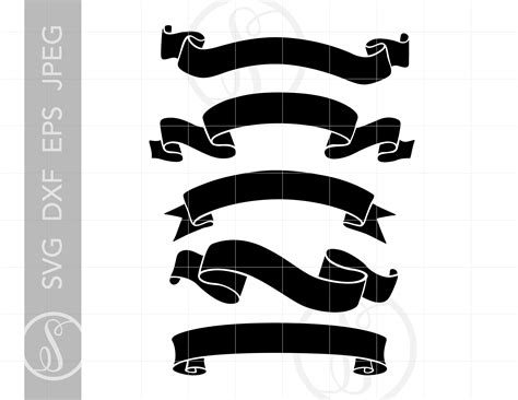 Ribbon Banners Svg Cut File Clipart Downloads Banner Ribbon Etsy