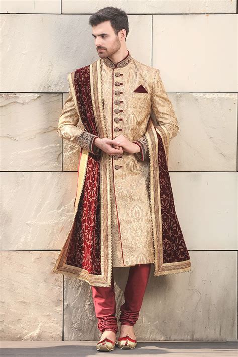 Messenger Sherwani For Men Wedding Wedding Dresses Men Indian Groom Dress Men