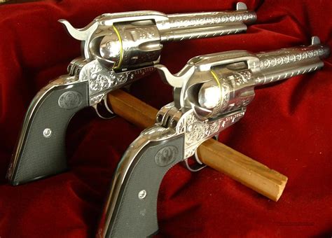 Ruger Stainless New Vaquero Engraved Pair 45 For Sale