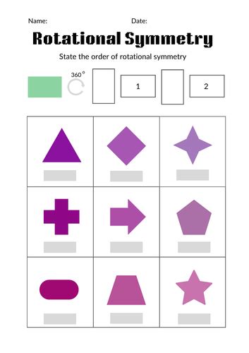 Rotational Symmetry Printable Worksheet Teaching Resources