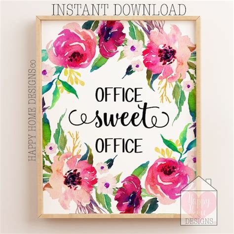 Office Sweet Office Sign Office Print Printable Wall Art Etsy