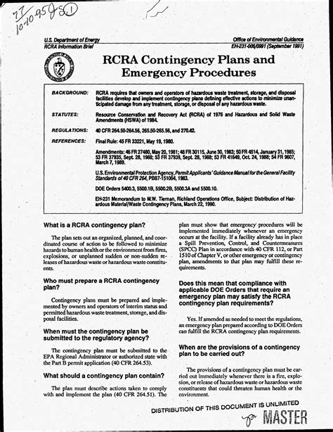 Rcra Contingency Plans And Emergency Procedures Unt Digital Library