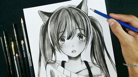 How To Draw Anime Neko Girl Anime Drawing Tutorial For Beginners
