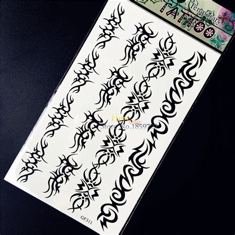 Cool Waterproof Temporary Tattoo Stickers Black Thorns Harajuku Totem