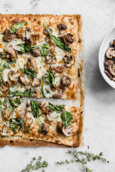 Caramelized Onion Mushroom And Spinach Pizza Broma Bakery