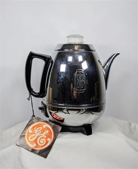 Vintage Unused 1960 S 9 Cup Ge Automatic Electric Coffee Percolator Chrome Bakelite Handle