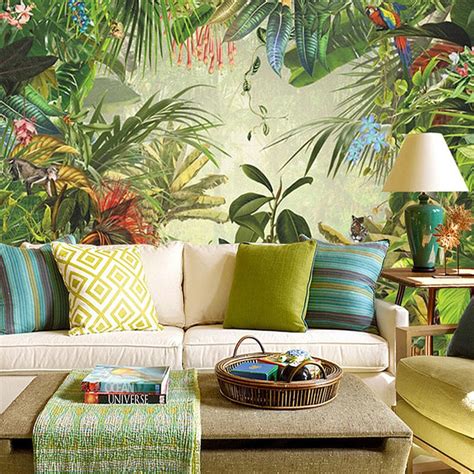 Custom Wallpaper Mural Rainforest Banana Leaf Wallcovering Bvm Home