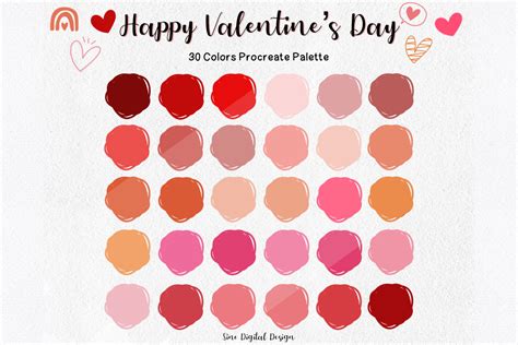 Valentines Day Color Palette Procreate Graphic By Sinedigitaldesigns