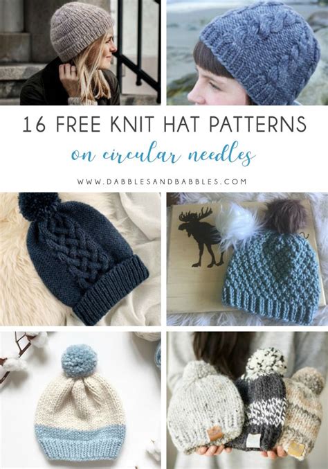 16 Free Knit Hat Patterns on Circular Needles - Dabbles & Babbles | Knitting patterns free hats ...