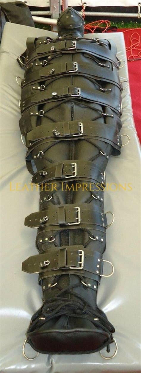 leather sleep sack bondage body bag bdsm with heavy duty belts etsy uk