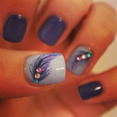 Glam Feather Nail Art Feather Nails Feather Nail Designs Feather