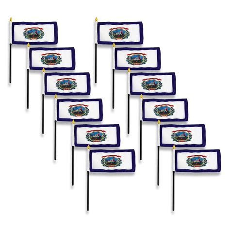 Online Stores West Virginia Printed Polyester Flag 4in X 6in 12 Pk
