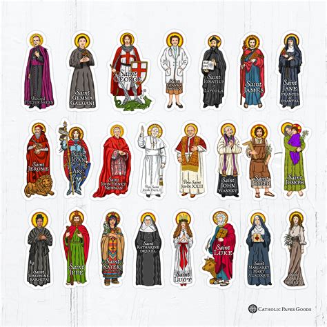 Catholic Saints 4 Inch Individual Die Cut Vinyl Stickers Peel Etsy