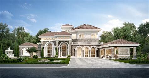 3d Rendering Modern Classic House With Luxury Design