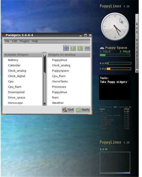 Widgets For Puppy Linux